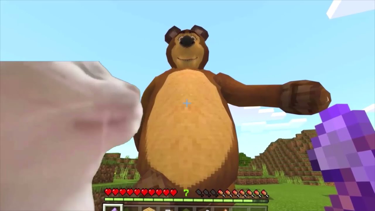 I found Real Masha and the Bear in Minecraft - Coffin Meme