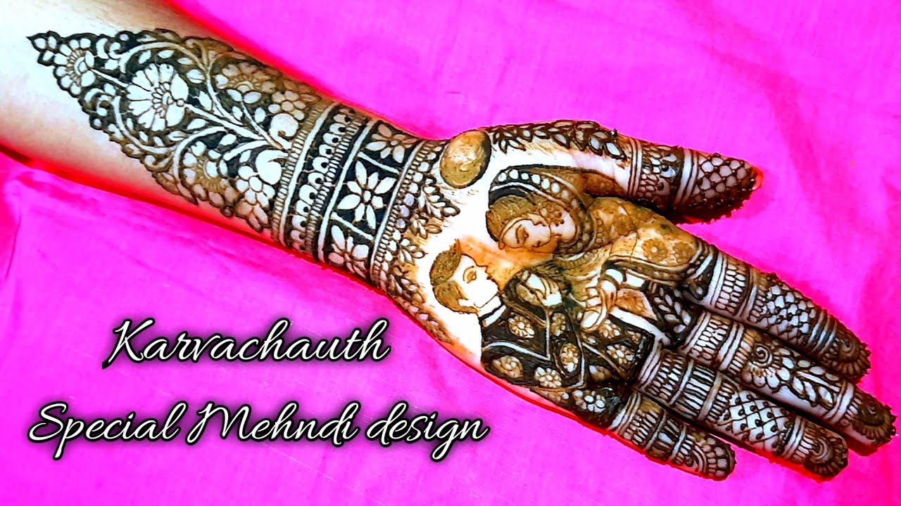 Beautiful Bridal Mehandi Design | Cute Couple Mehndi Design | karwachauth mehndi design