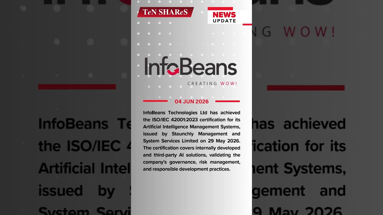 InfoBeans Technologies | 04 JUN 2026 | #bse #nse #marketnews #News  #InfoBeans #Technology #ISO #ai