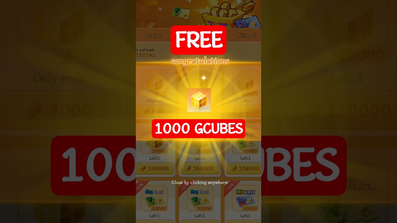 1000 Gcubes бесплатно | Blockman Go
