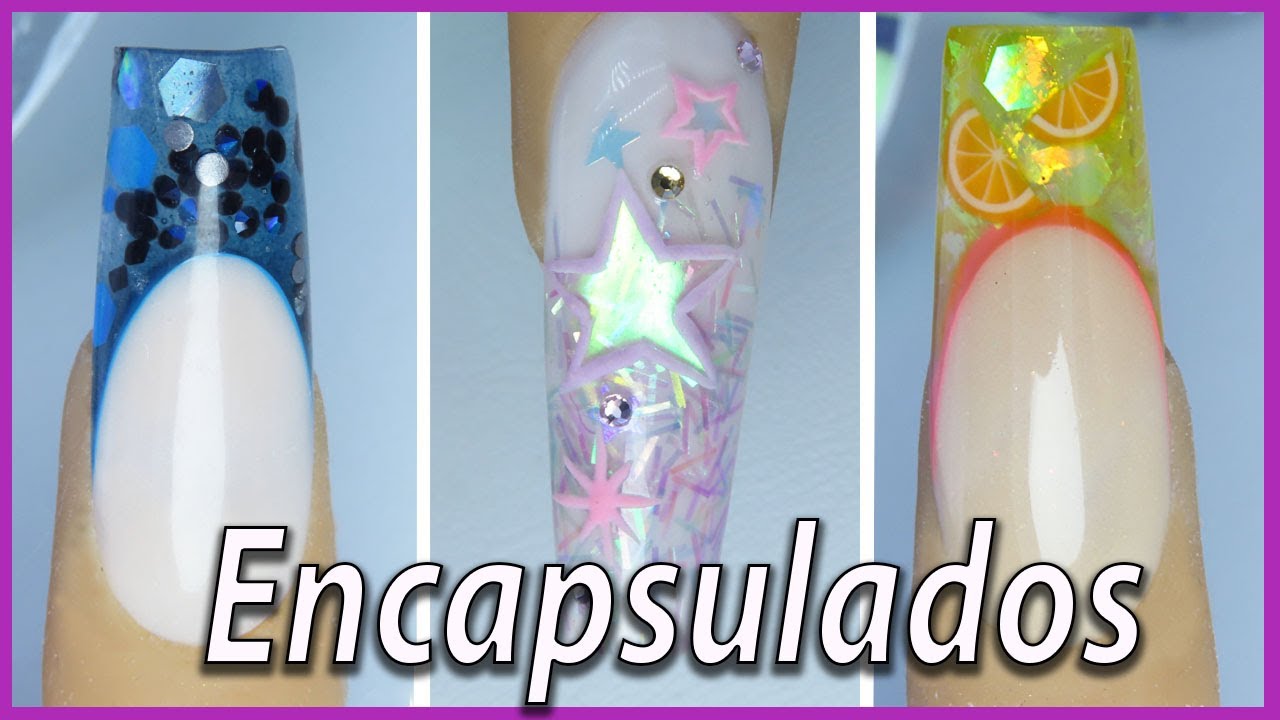 Uñas Acrílicas ENCAPSULADAS 💜 3 Hermosas IDEAS Nail Art