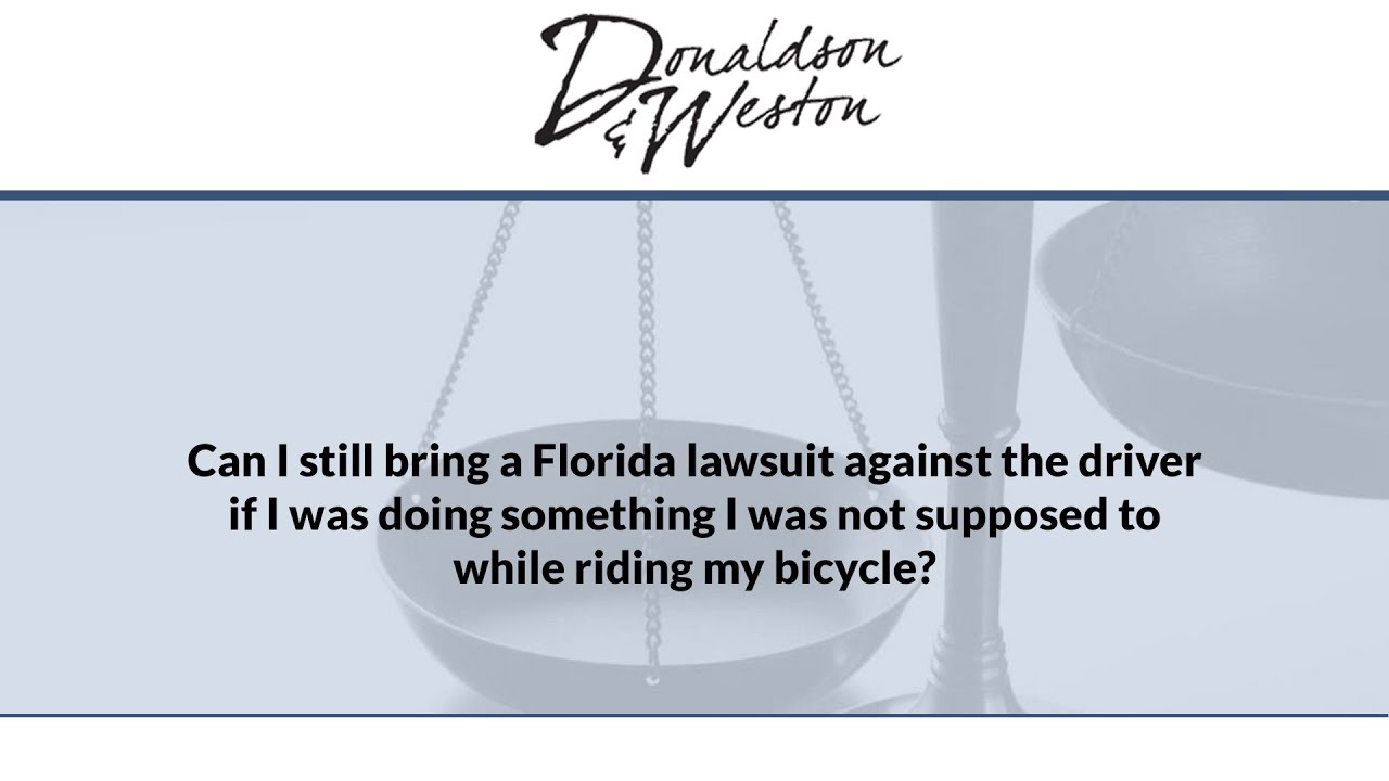 Can I still bring a Florida lawsuit against the driver if I was doing something I was not...