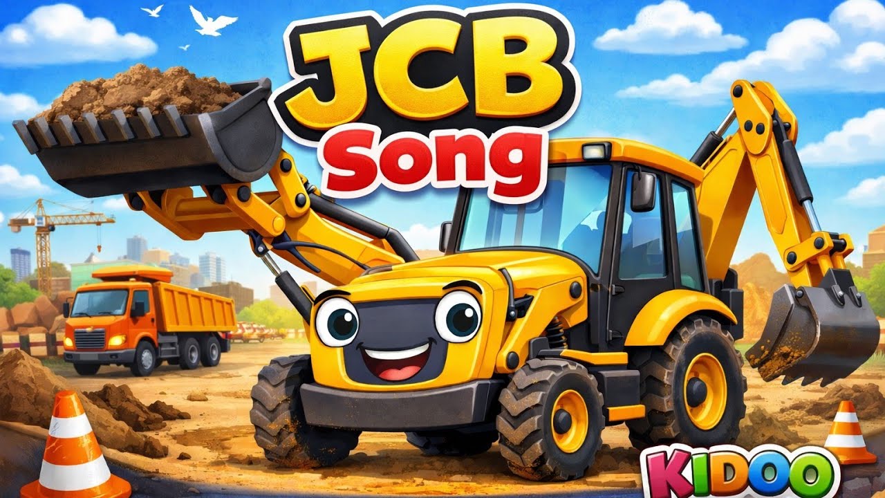 JCB Song for Kids 🚜 | JCB Machine at Work | Construction Vehicles Song | KIDOO KINGDOM