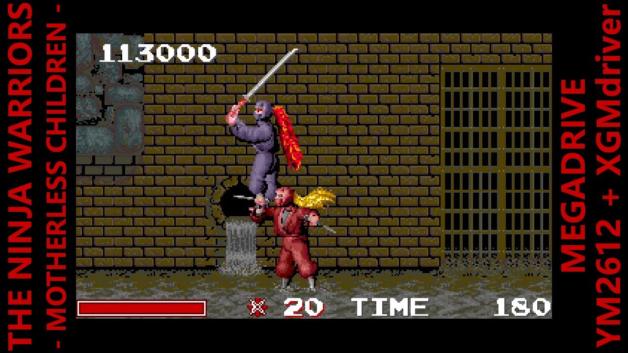 [BGM] THE NINJA WARRIORS -MOTHERLESS CHILDREN- [MEGADRIVE XGM driver](not MEGA-CD)