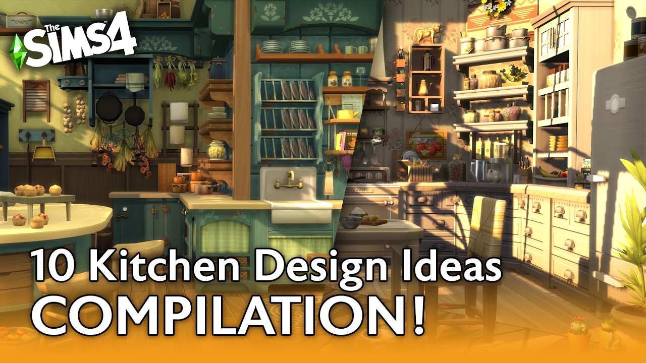 10 Kitchen Design Ideas! | The Sims 4 Stop Motion Speed Build Compilation | No CC
