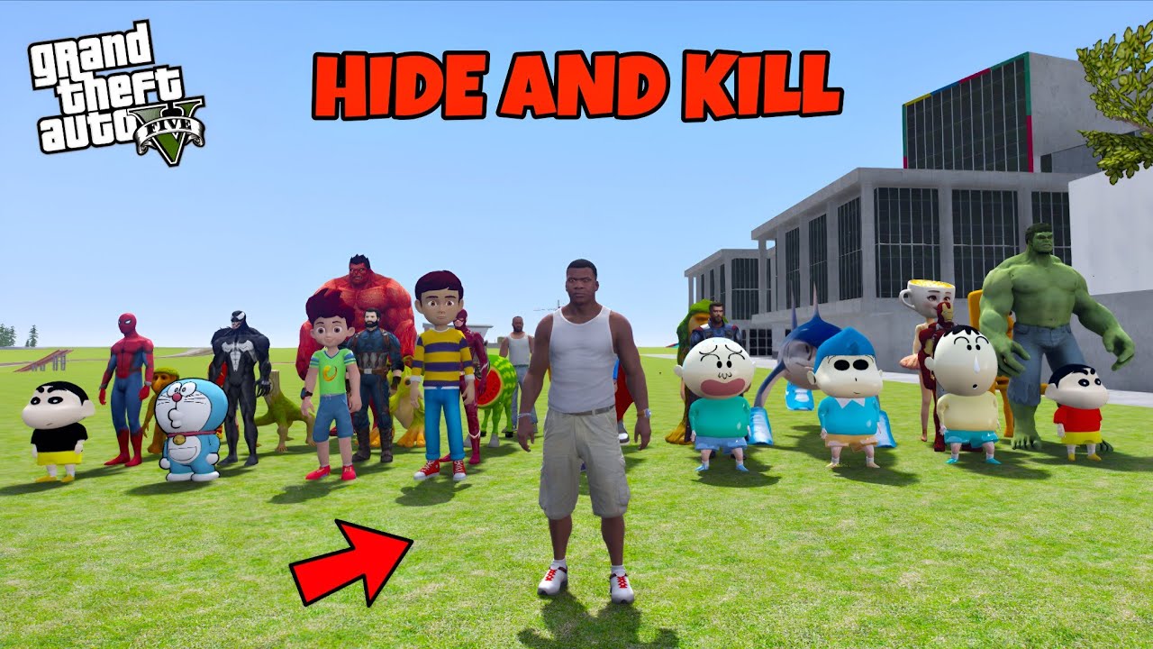 FRANKLIN FIGHT WITH BRAINROT ANIMALS AND AVENGERS IN GTA 5
