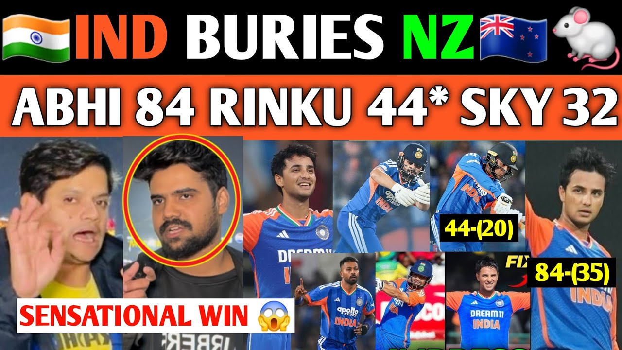 IND🇮🇳 238/7😱 DESTROYS NZ🇳🇿😂| ABHISHEK 84 RINKU 44 SKY 32 | pak public crazy reaction 