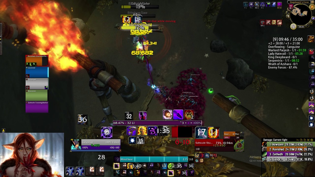 How to dps as shadow in dungeons #2 | Eye of Azshara +9 boost run | 779k dps total