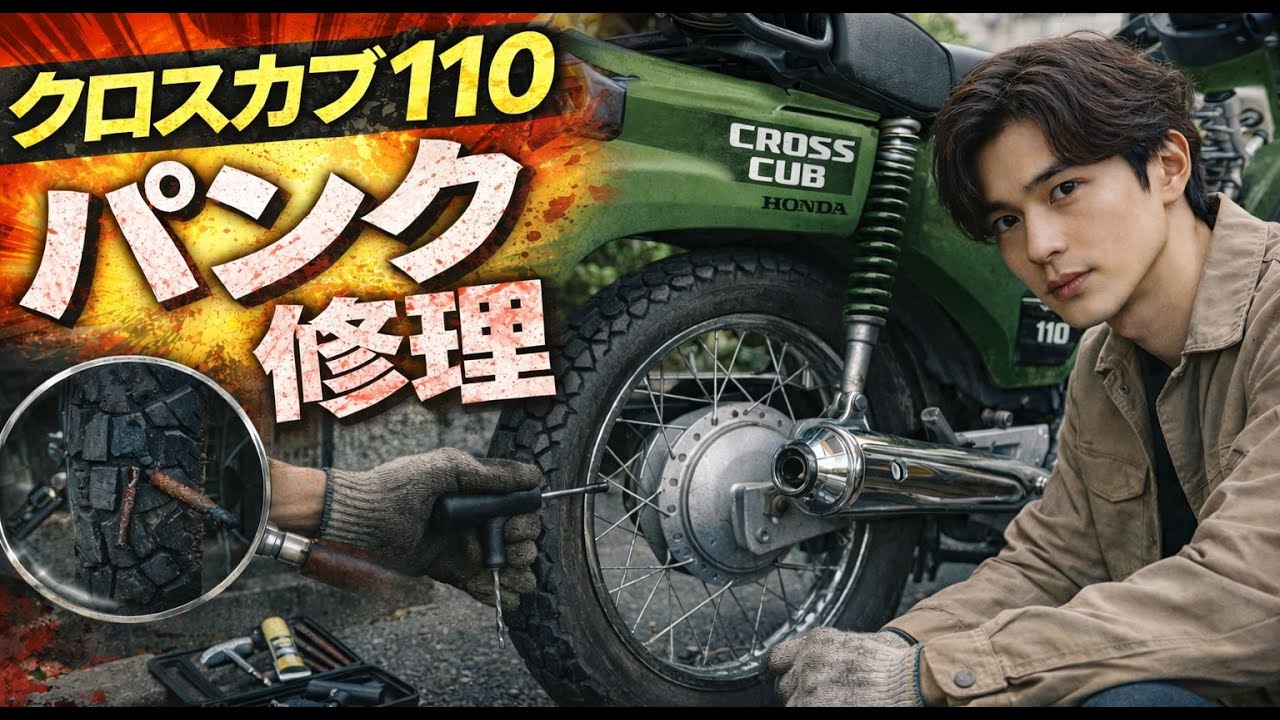 【ピンチ】UFO探索用バイクがパンクしたので修理