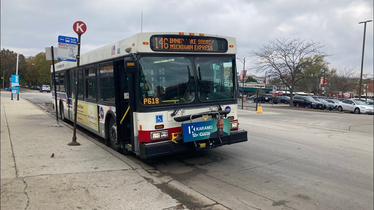 CTA Bus Ride Route 146 Inner Lake Shore/Michigan Express To State/Lake CTA New Flyer D40LF 2007 1515