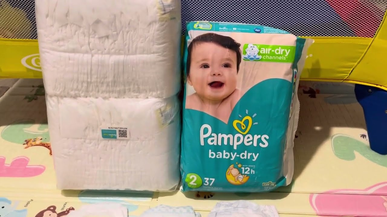 Vintage pampers Air dry 2018. Vs vintage pampers swaddlers 2016. With pampers pure 2025