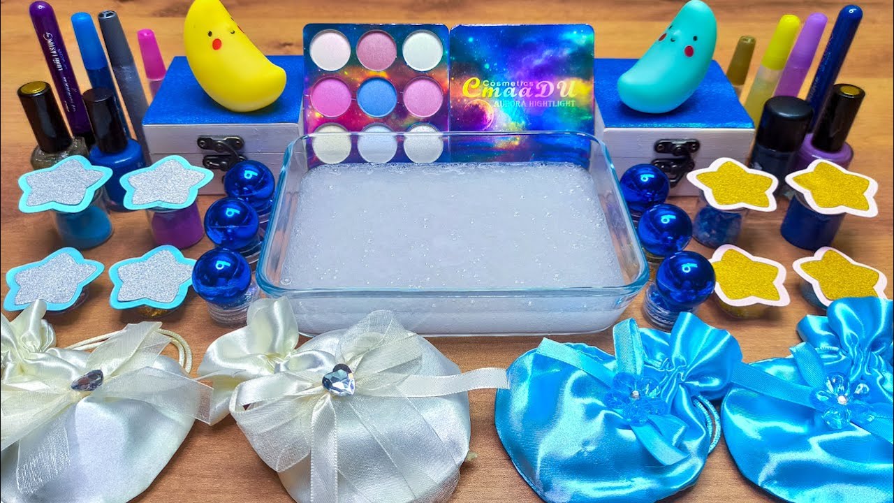 Night Sky Makeup Slime Mixing - Satisfying ASMR Slime Video!