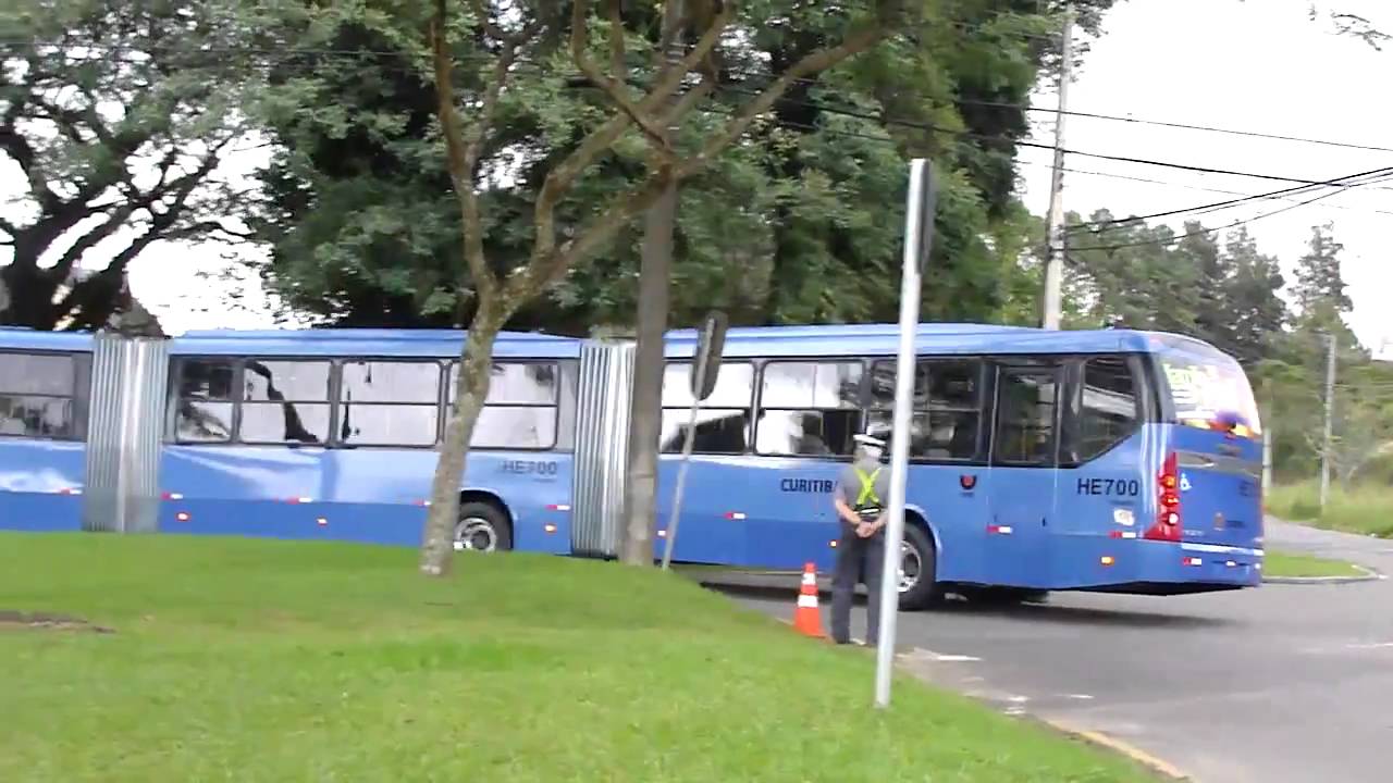 The world's largest bus 28 meters Neobus Mega BRT  Brazilian Buses   Curitiba PR