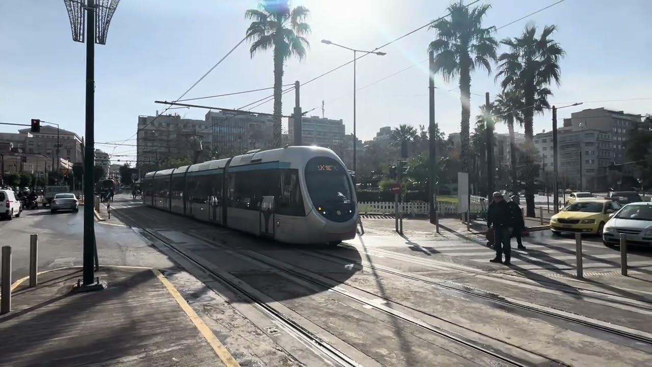 Πειραιάς 23.1.2026 - Δοκιμαστικά τραμ στην τερματική στάση της Ακτής Ποσειδώνος 