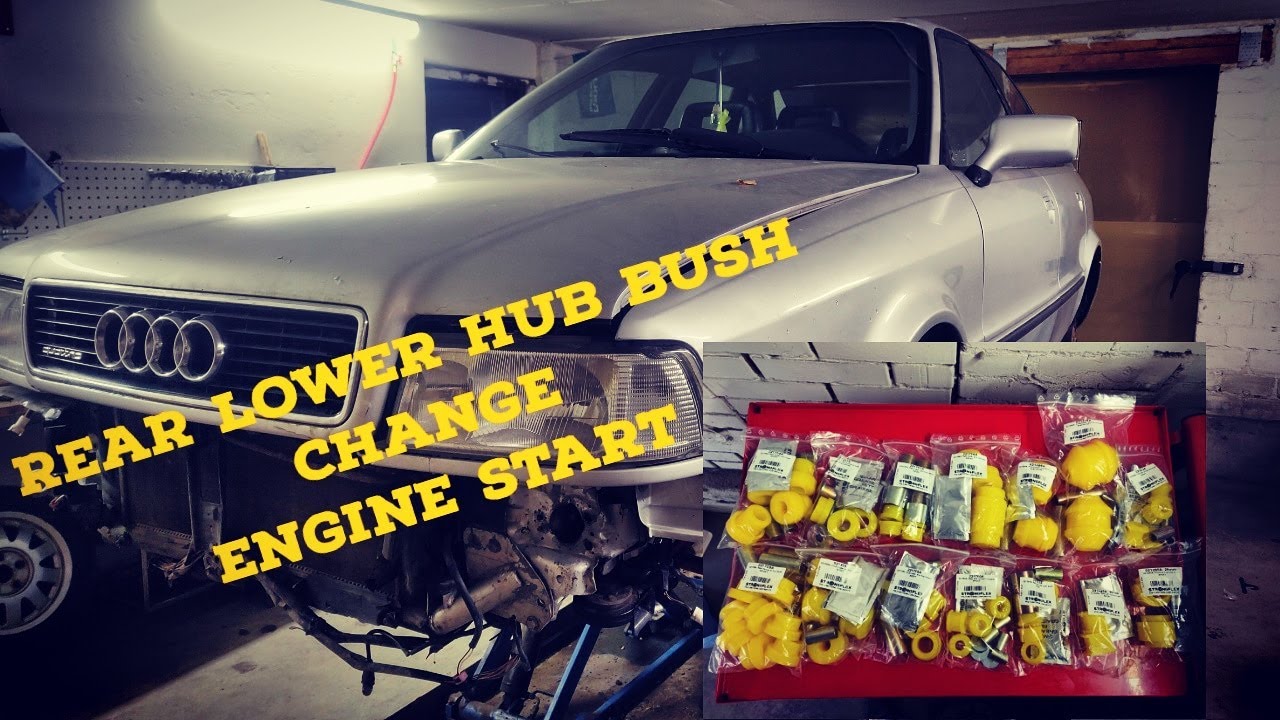 Audi 80 B4 quattro rear lower hub bush change and engine start.