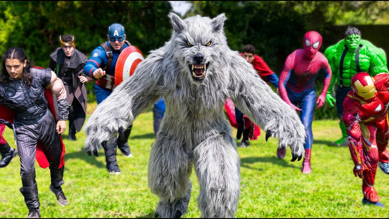 Superheroes VS Werewolf - Squid Game!