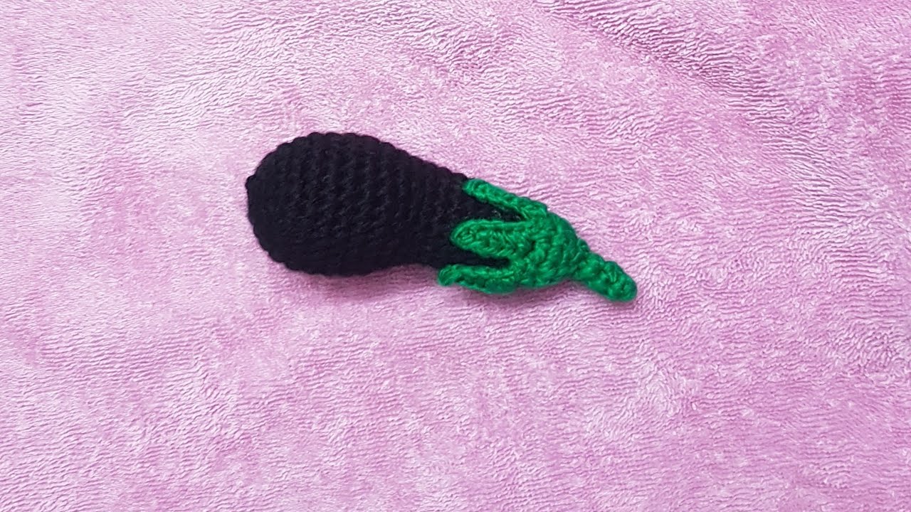 بالكروشيه..احلي باذنجان اميجرومي بطريقة سهلة/How to crochet Aubergine Amigurumi
