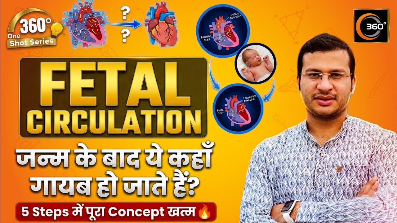 Fetal Circulation Explained - Placenta to Heart | 360 Degree One Shot Series🔥| Siddharth Sandu Sir