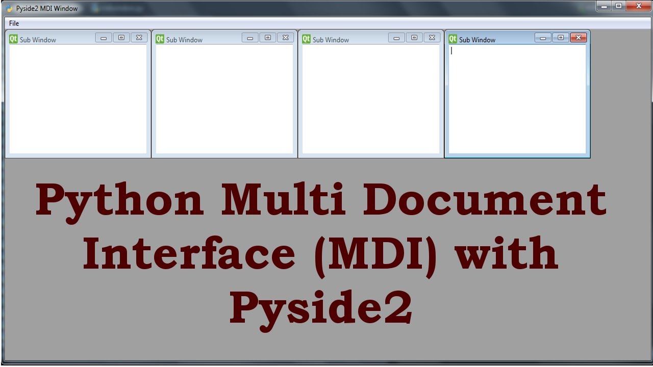 Python Multi Document Interface (MDI) Application with Pyside2
