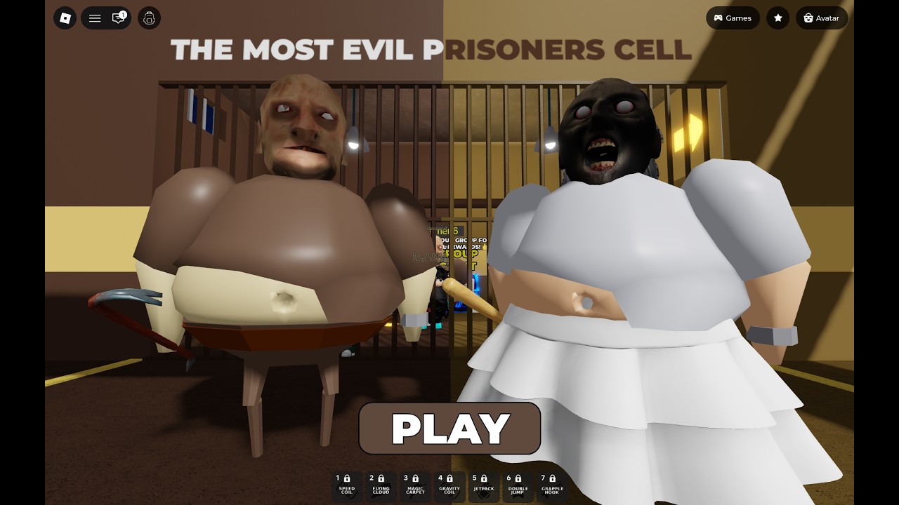 GRANNY & GRANDPA PRISON RUN!Obby roblox! Gameplay Walkthrough No death 4K