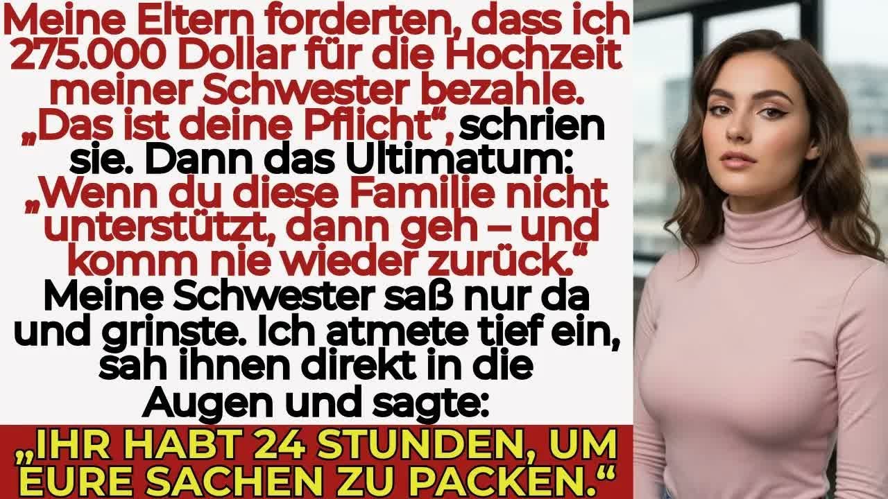 Meine Familie zwang mich, 275 000 $ für ihre Hochzeit zu zahlen—dann verloren sie das Haus