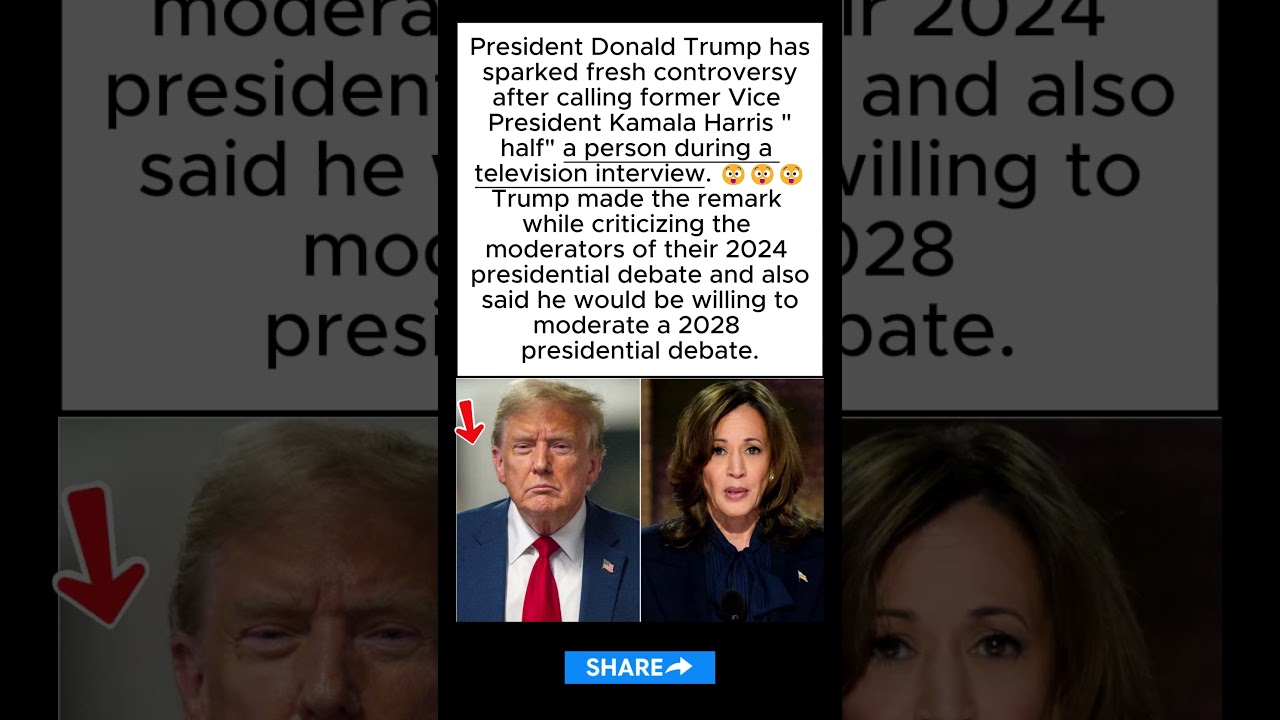 Trump STUNS Viewers! Calls Kamala Harris &lsquo;Half&rsquo; a Person & Says He Wants to Moderate the  Debate 😲🇺🇸