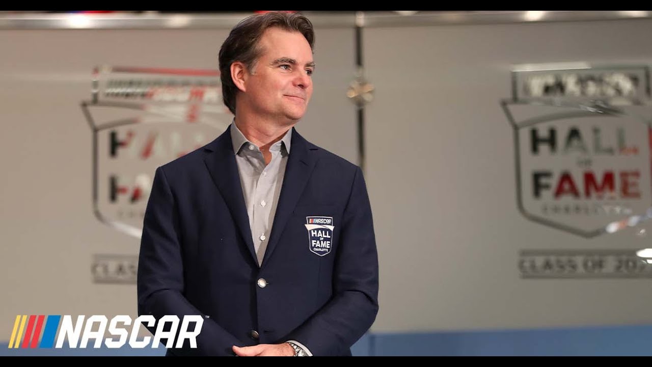 Class of 2019 Hall of Fame member Jeff Gordon celebrates induction of teammates