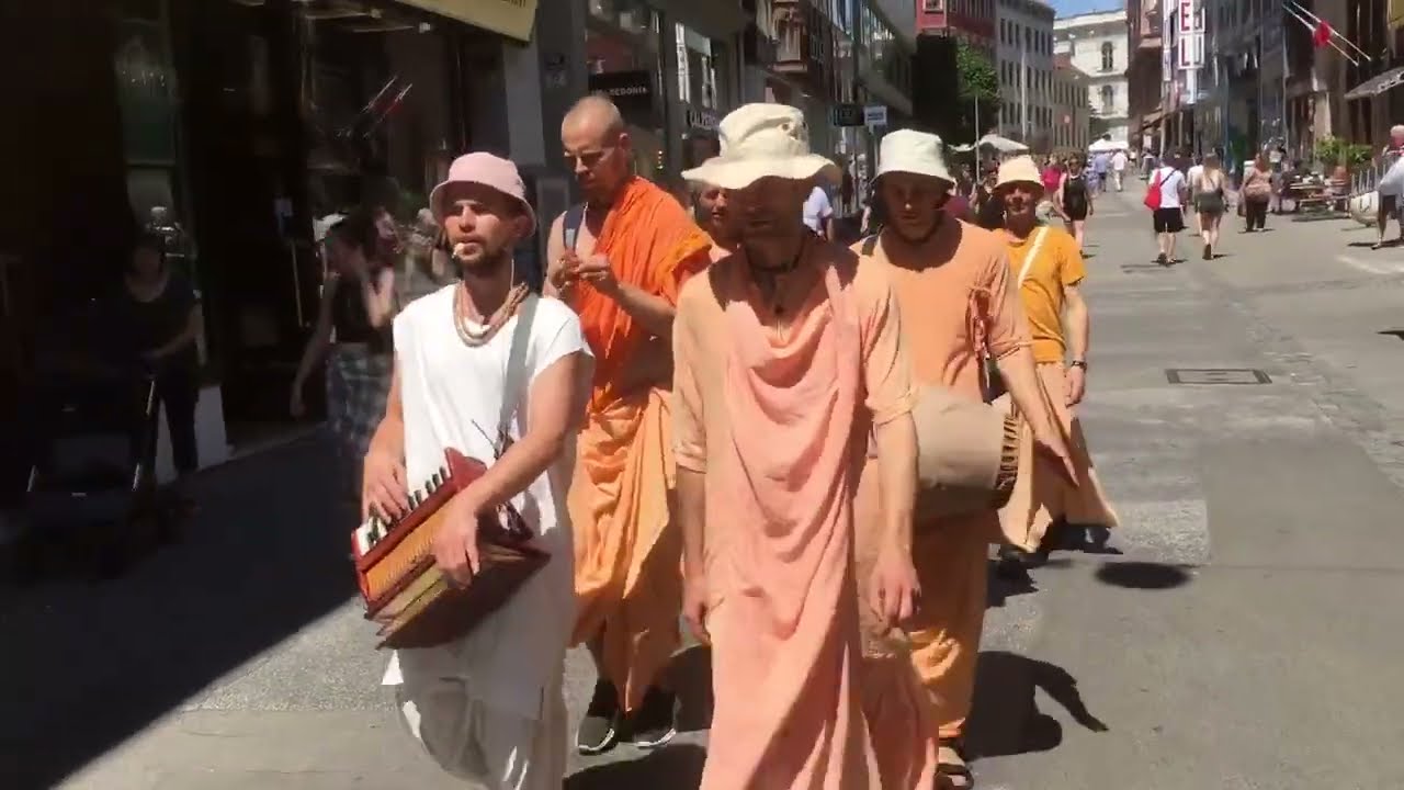 Hare Krishna in Brno, Czechia. Harinama Sankirtana. 27.06.2022