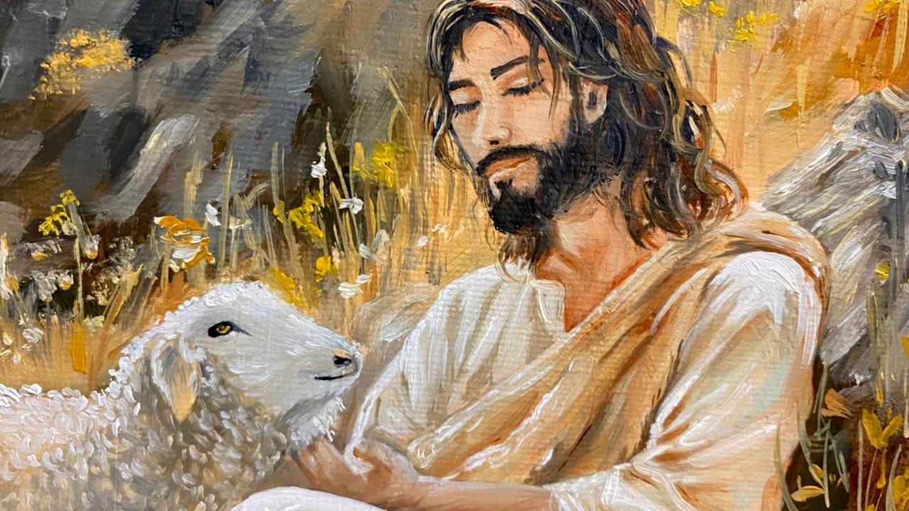 The Good Shepherd Oil Painting I Relaxing Step-By-Step Art Process
