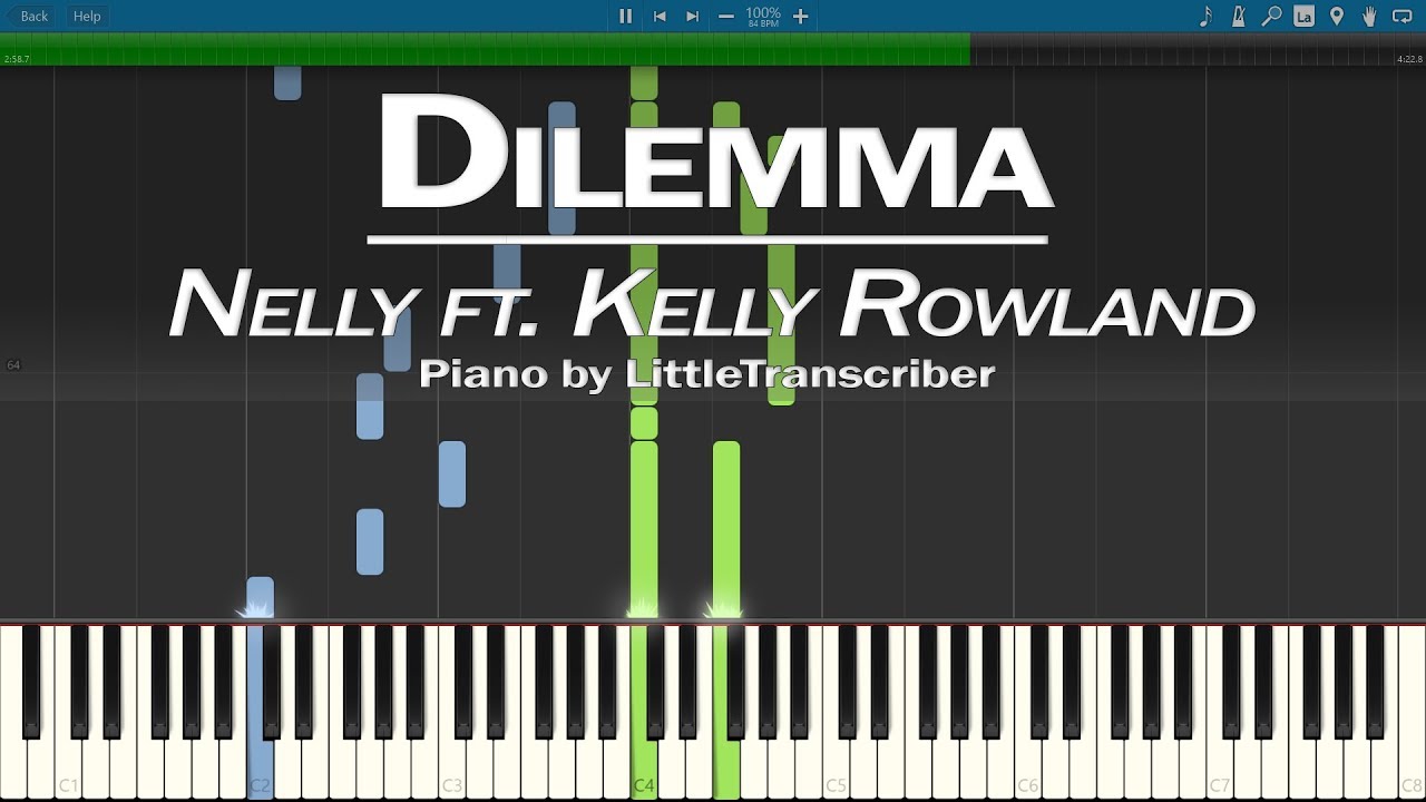 Nelly - Dilemma (Piano Cover) ft Kelly Rowland Synthesia Tutorial by LittleTranscriber
