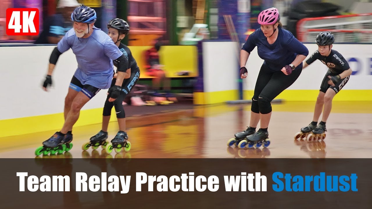 Team Relay Race Indoor Inline Speed Skating Practice