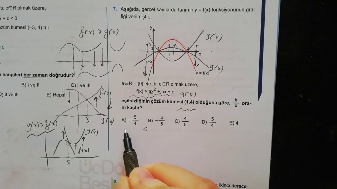 ÖSYM Tarzı 2 Parabol - Eşitsizlik Sorusu Çözümü.. 345..👍