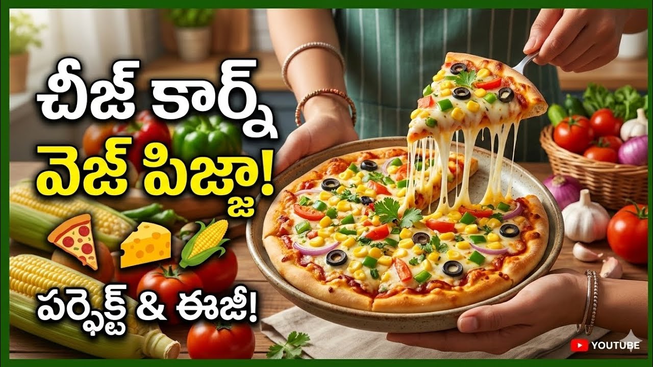 ✨Homemade Simple and testy cheese corn veg pizza✨ 