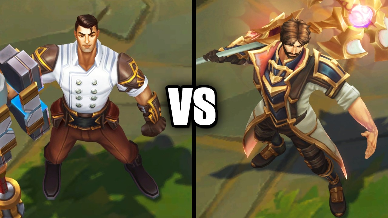 Arcane Survivor Jayce vs Arcane Jayce Skins Comparison (League of Legends)
