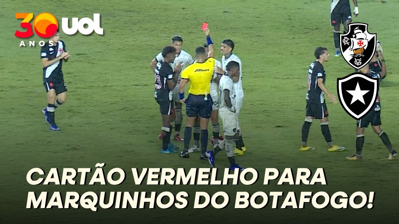 MARQUINHOS LEVA CART&Atilde;O VERMELHO NO JOGO ENTRE VASCO E BOTAFOGO