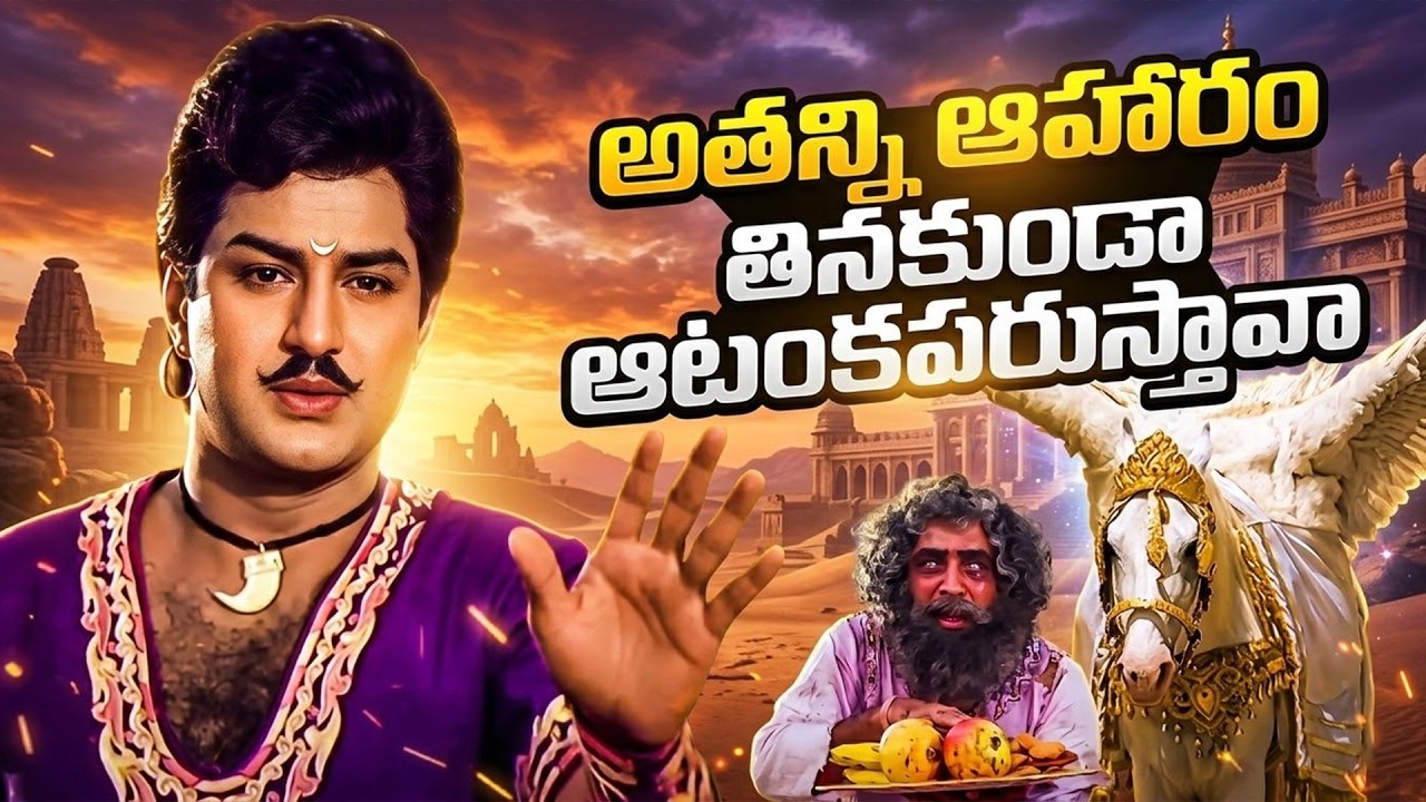 అతన్ని ఆహారంతినకుండా ఆటంకపరుస్తావా | Balakrishna Helps Vijayakumar | Roja | Bhairava Dweepam