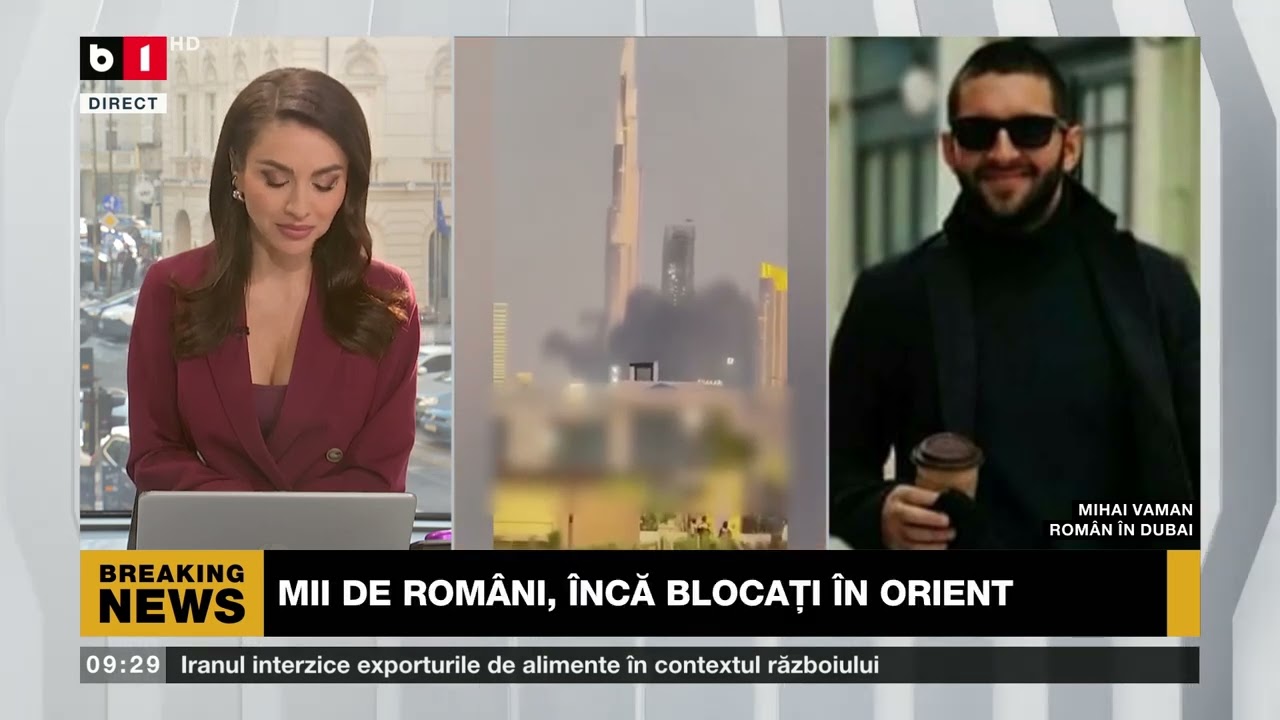 MIHAI VAMAN, ROMÂN BLOCAT ÎN DUBAI, CU DETALII  DEPARTE DE CASĂ, APROAPE DE PERICOL_Știri B1TV_4 mar