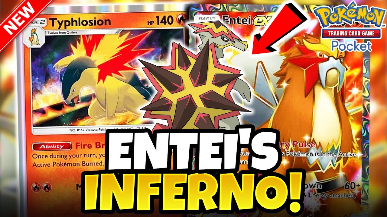[BURN] Тайфложион поднимает Энтея до невероятных высот! | Pokemon TCG Pocket