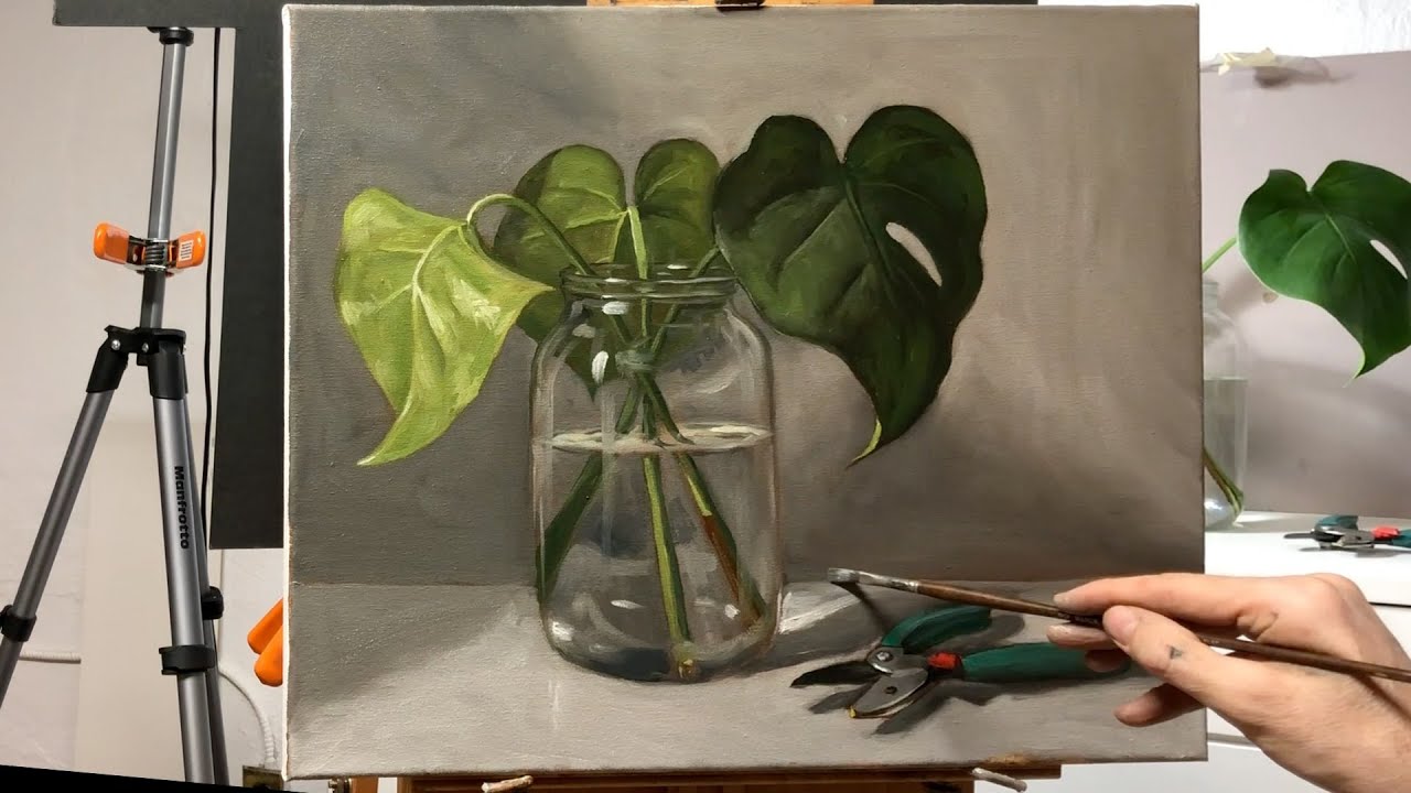 How to paint glass with water and metal in oils painting demo by Aleksey Vaynshteyn