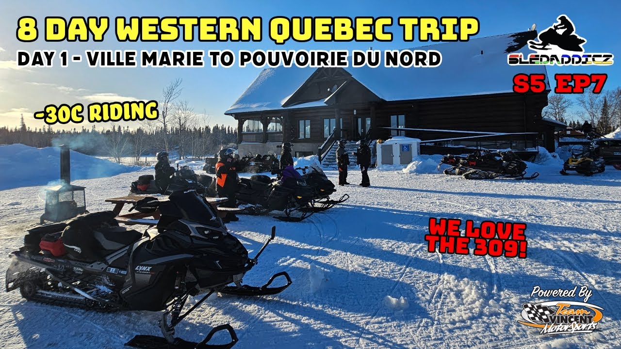 Western Quebec Trip | Day 1 | Snowmobiling Ville Marie to Val d'Or