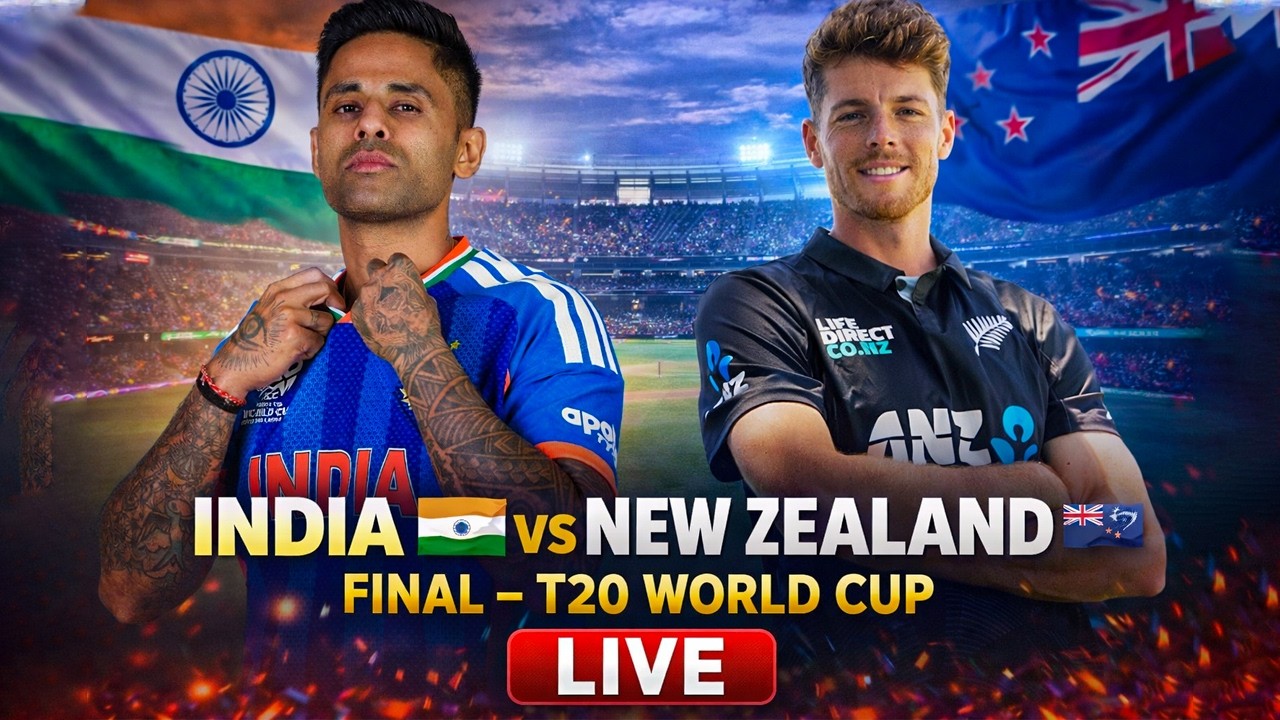 India vs New Zealand Final Live | IND vs NZ T20 World Cup Final 2026 Live Match & Commentary