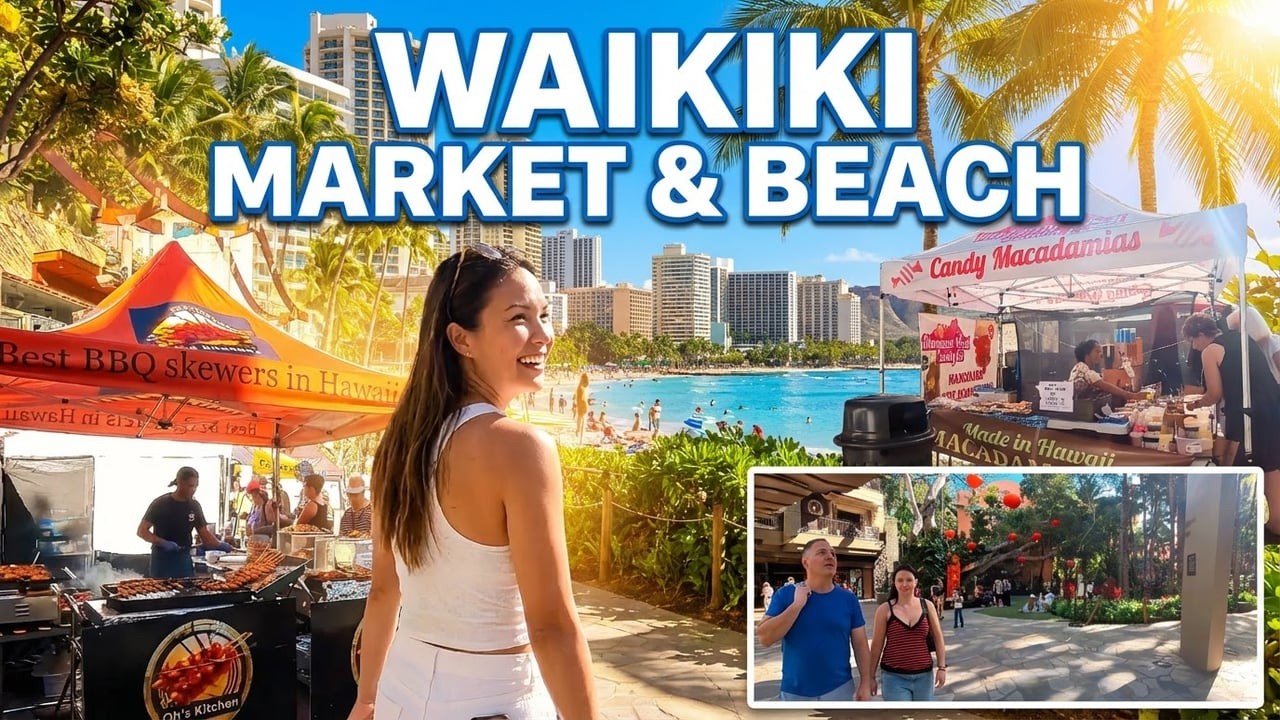 4K Waikiki Street Walk | Discovering Local Crafts & Culture