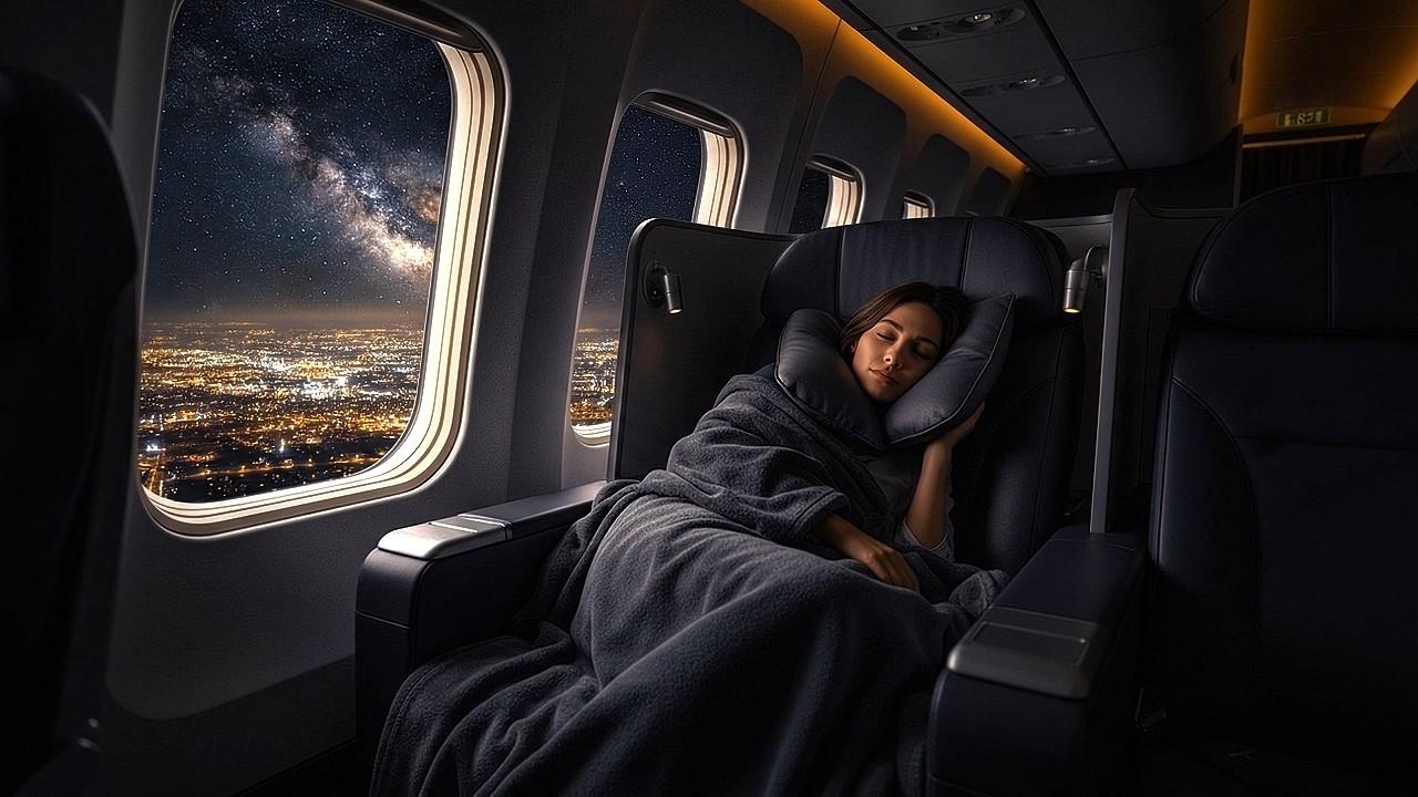POV: You’re Sleeping in Private Jet Above The Stars | Pure Airplane White Noise for Relaxation