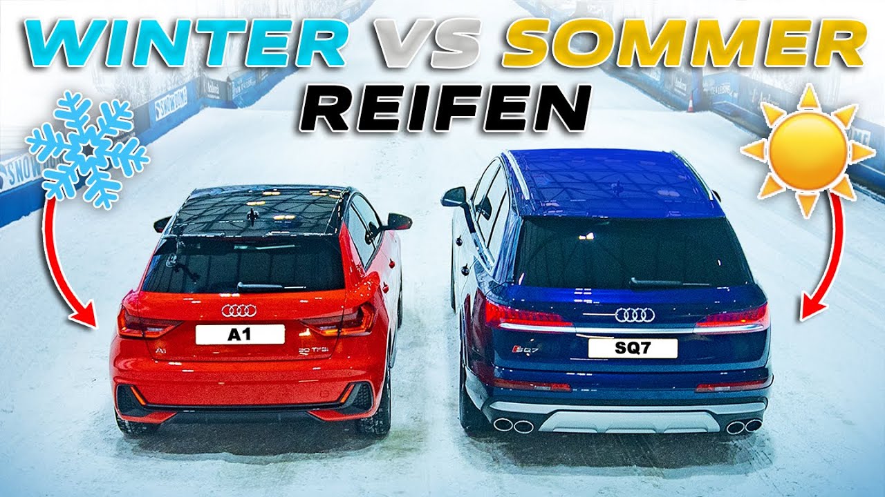 Darum versagt Allradantrieb auf Schnee! Audi A1 vs. Audi SQ7 | DRAG RACE