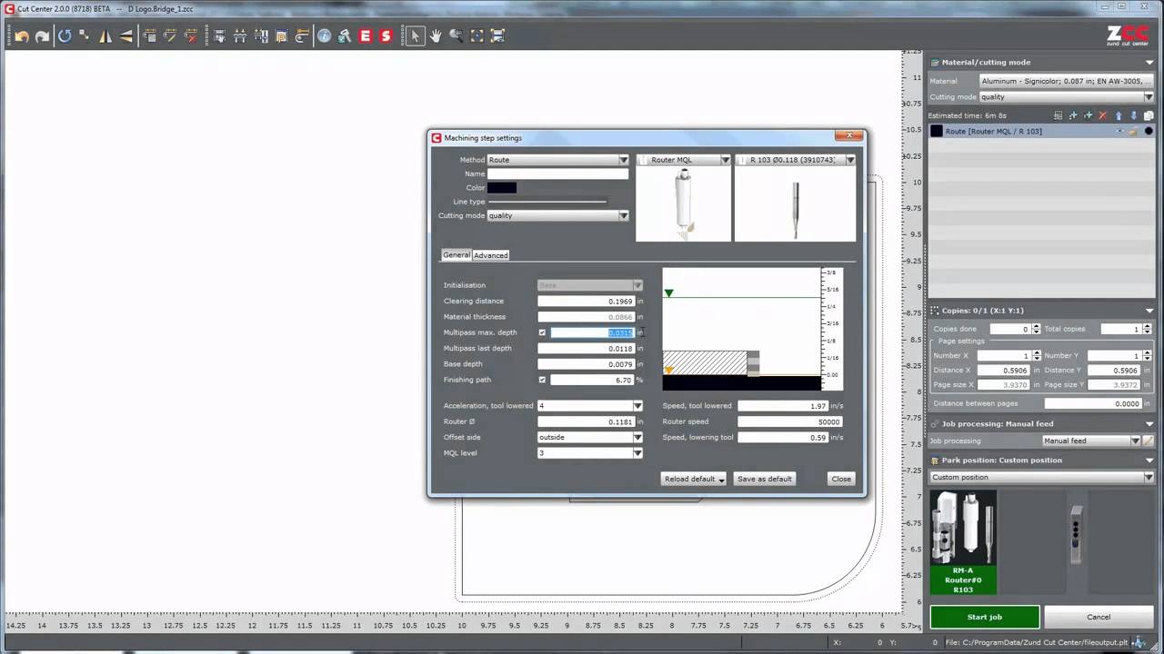 Zund - ZCC 2.0   Routing feature Multipass