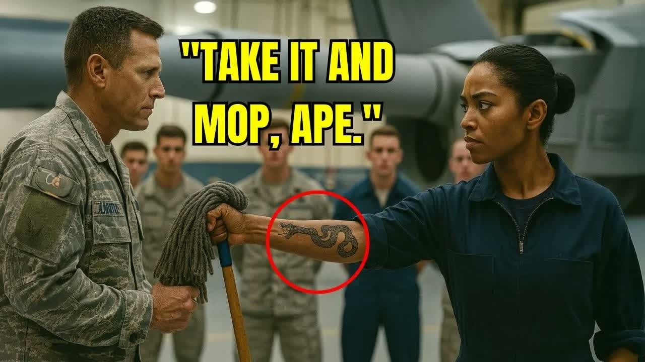 The Sergeant Hands Black Woman a Mop—Then Freezes Seeing Her Black Viper Tattoo