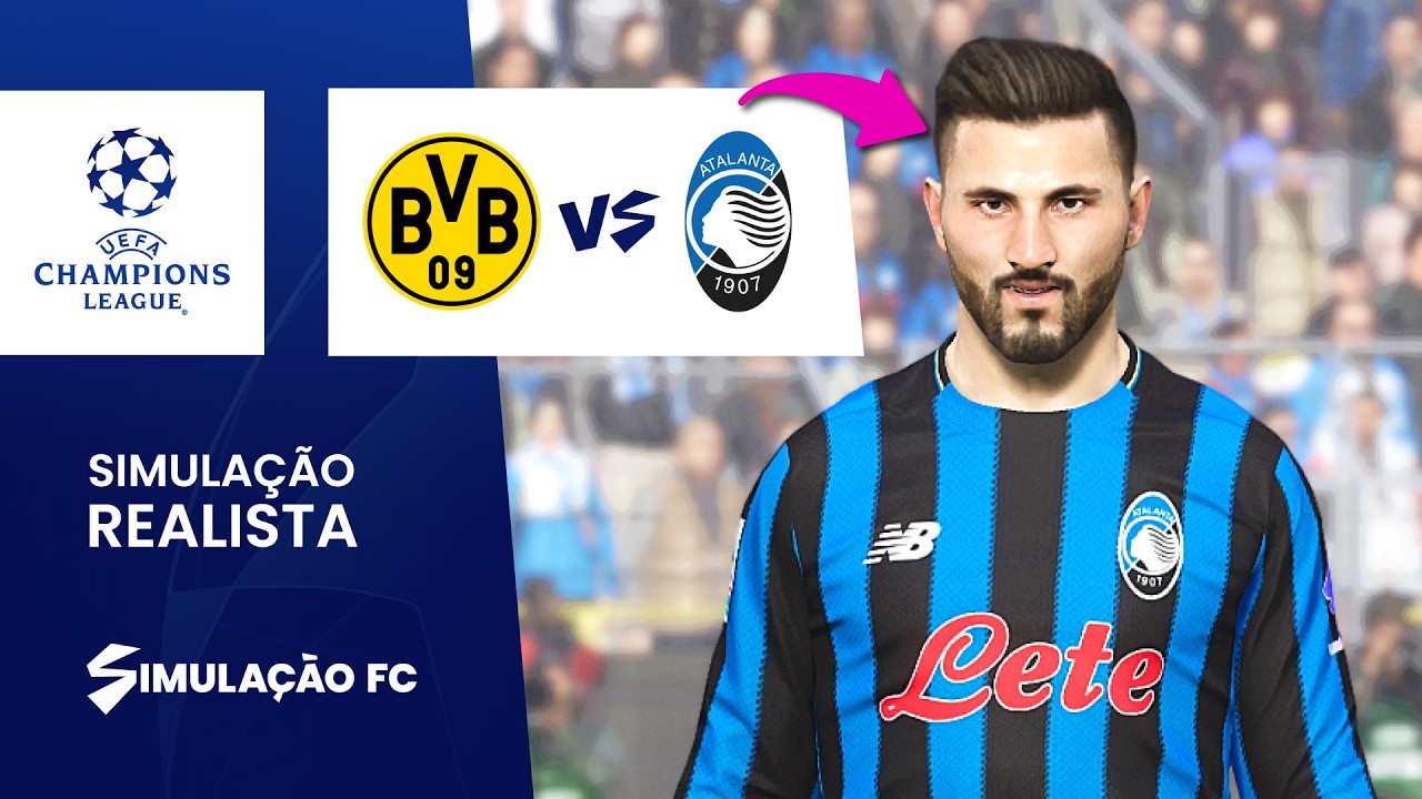 Borussia Dortmund vs Atalanta AO VIVO | Champions League 2026 | PES 2021 4K 60FPS