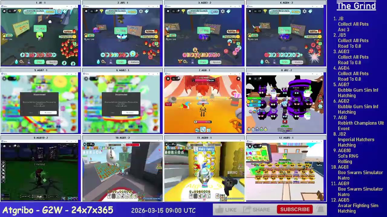 Ep. 1264 - Grinding 12 Alts on Roblox (IH, BGSI, RCU, AFS, SR, BSS, CAP)