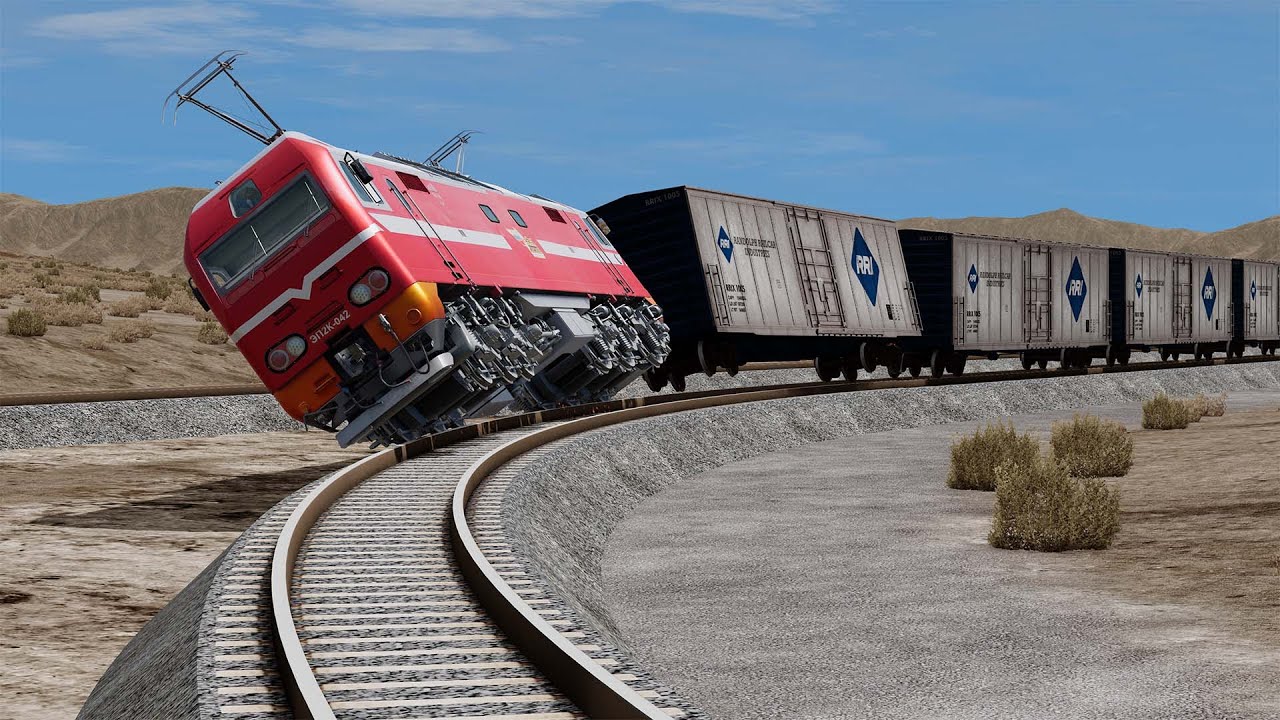 Trains vs High Speed Crashes & Ultimate Derailments 2 &ndash; BeamNGdrive | BeamNG High Speed
