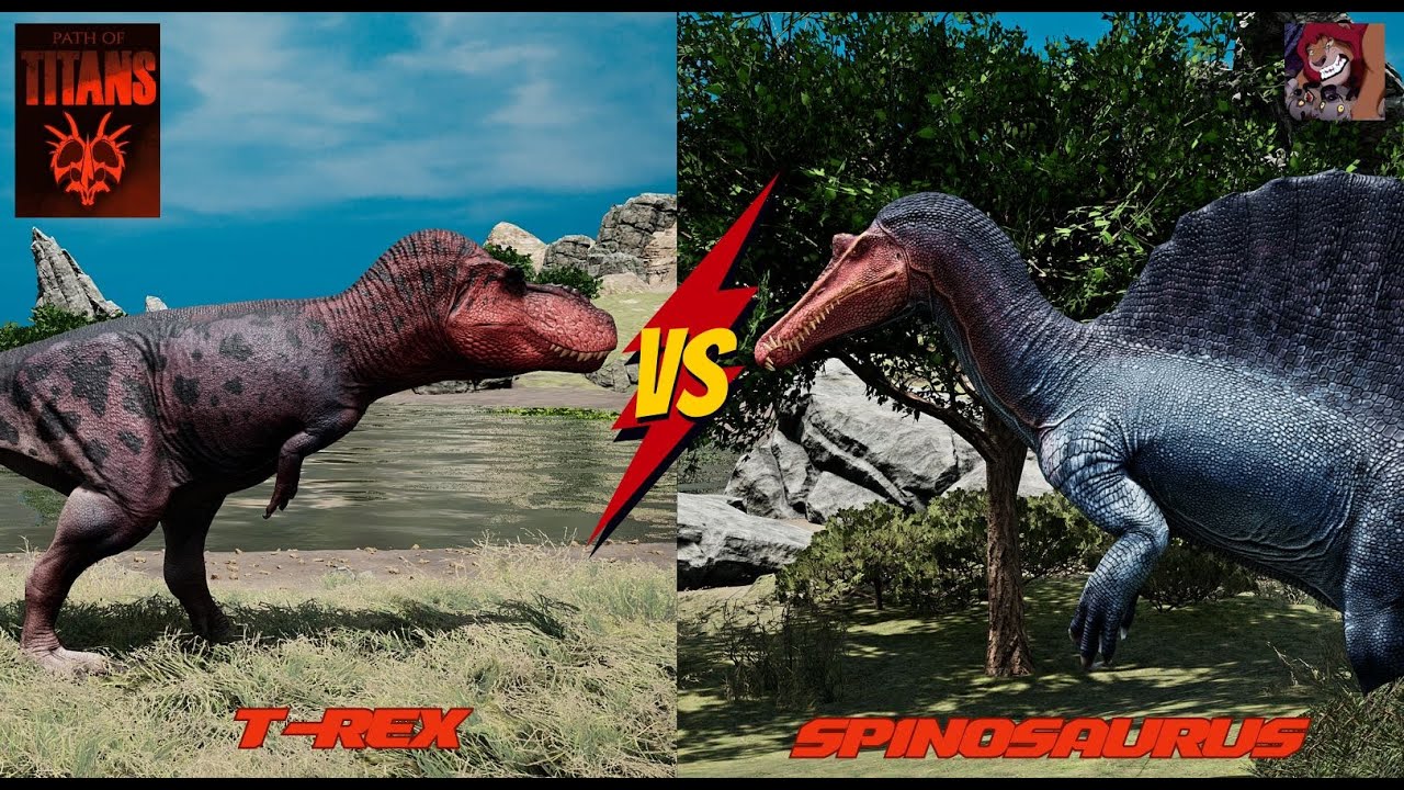 Path of Titans T-rex vs Spinosaurus TLC - PVP